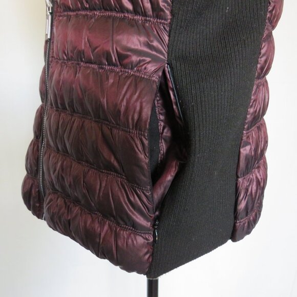 Calvin Klein Performance Premium Down Zipper Puffer Burgundy Women’s Vest XL - Picture 7 of 16